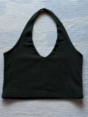 Brandy Melville Dark Green Cotton Halter Top